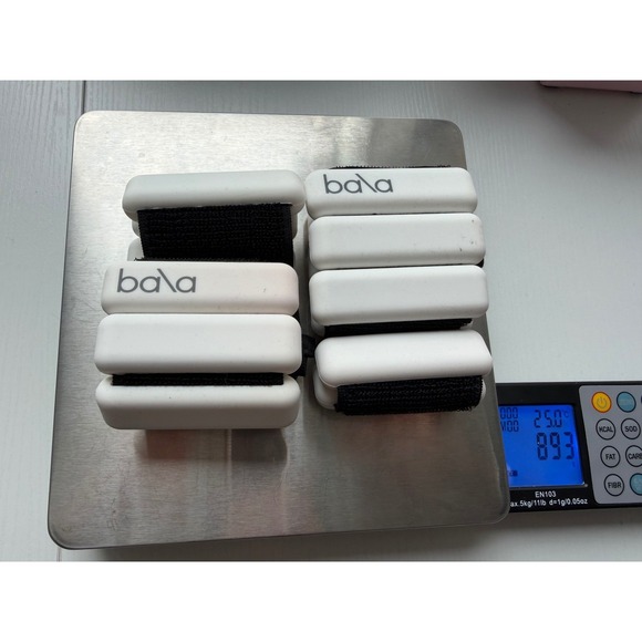 Bala Bangles 1 lb Ankle Weights Set of 2 White Fitness Accessories - Picture 3 of 8